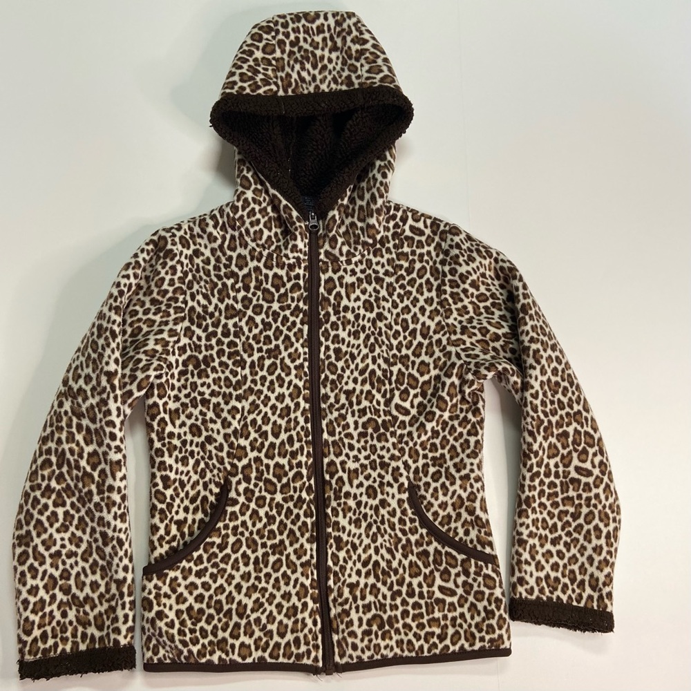 Faded Glory Cheetah Print Zip Up Jacket